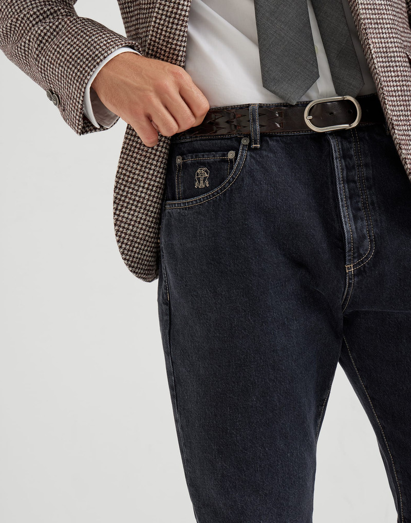 Shadow denim leisure fit five-pocket trousers 3