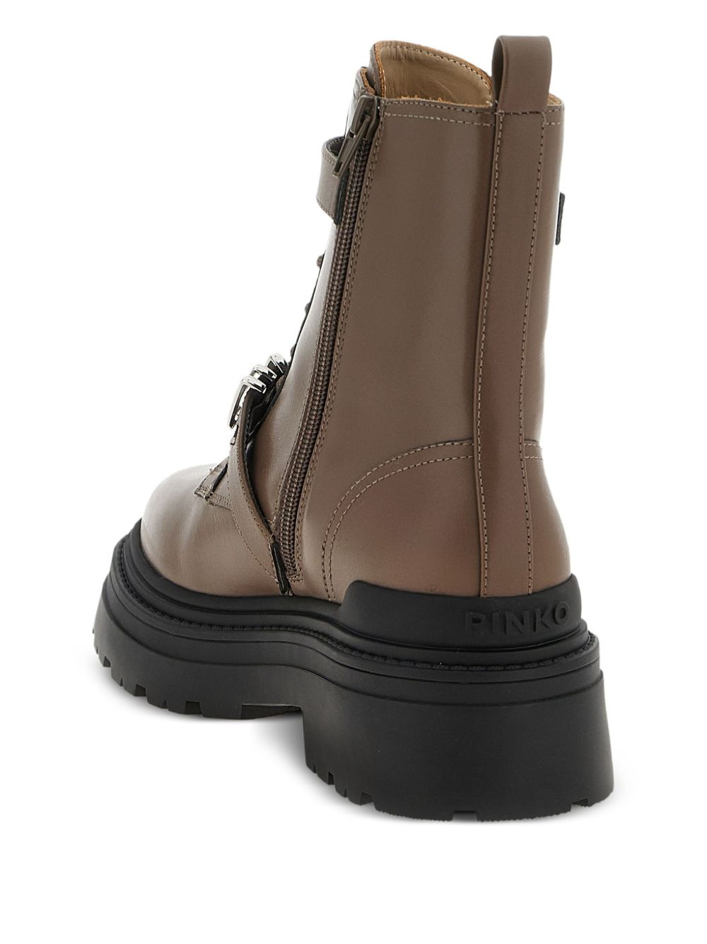 buckle-strap lace-up boots - 5