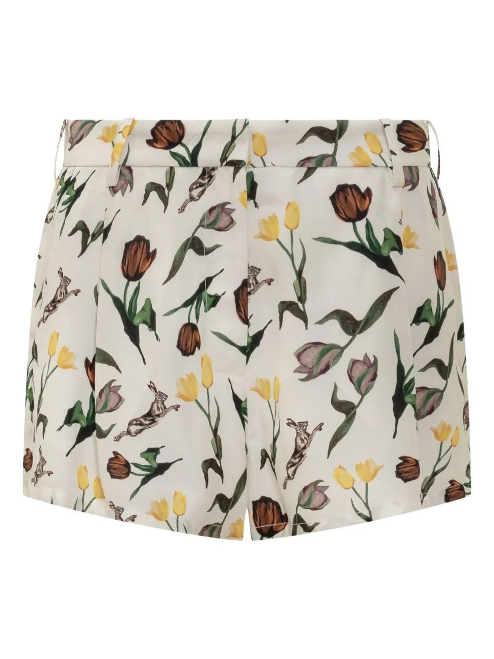 tulip hares-print shorts - 1