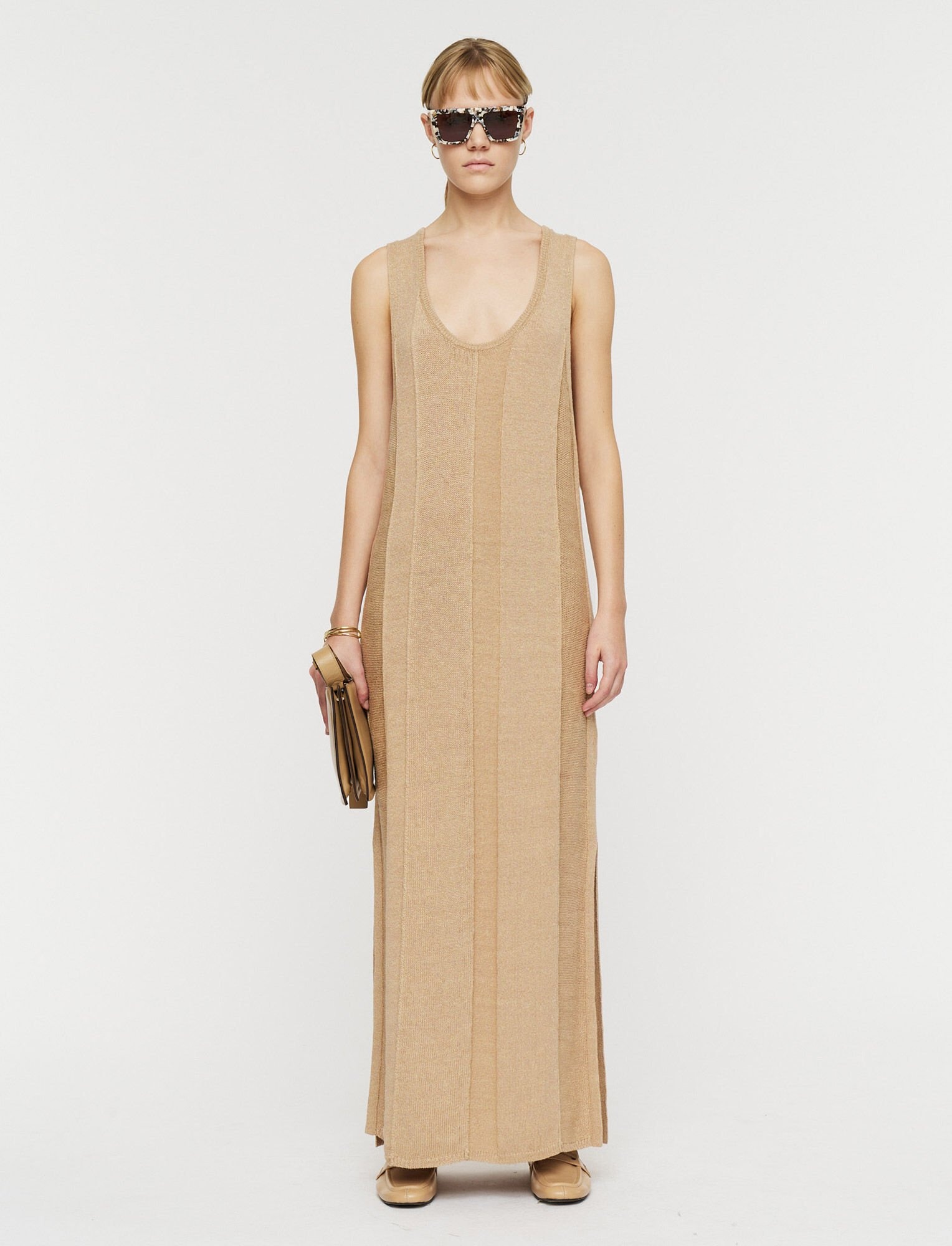 Linen Blend Knitted Long Dress - 2