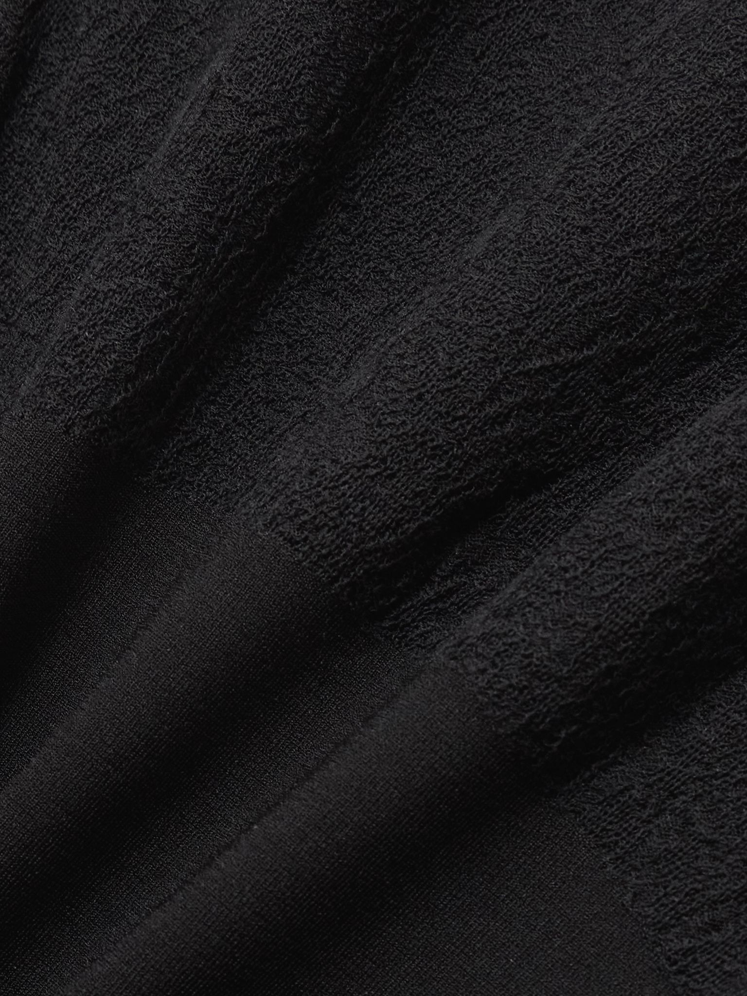 Paneled lace-trimmed stretch-knit turtleneck maxi dress Black - 4