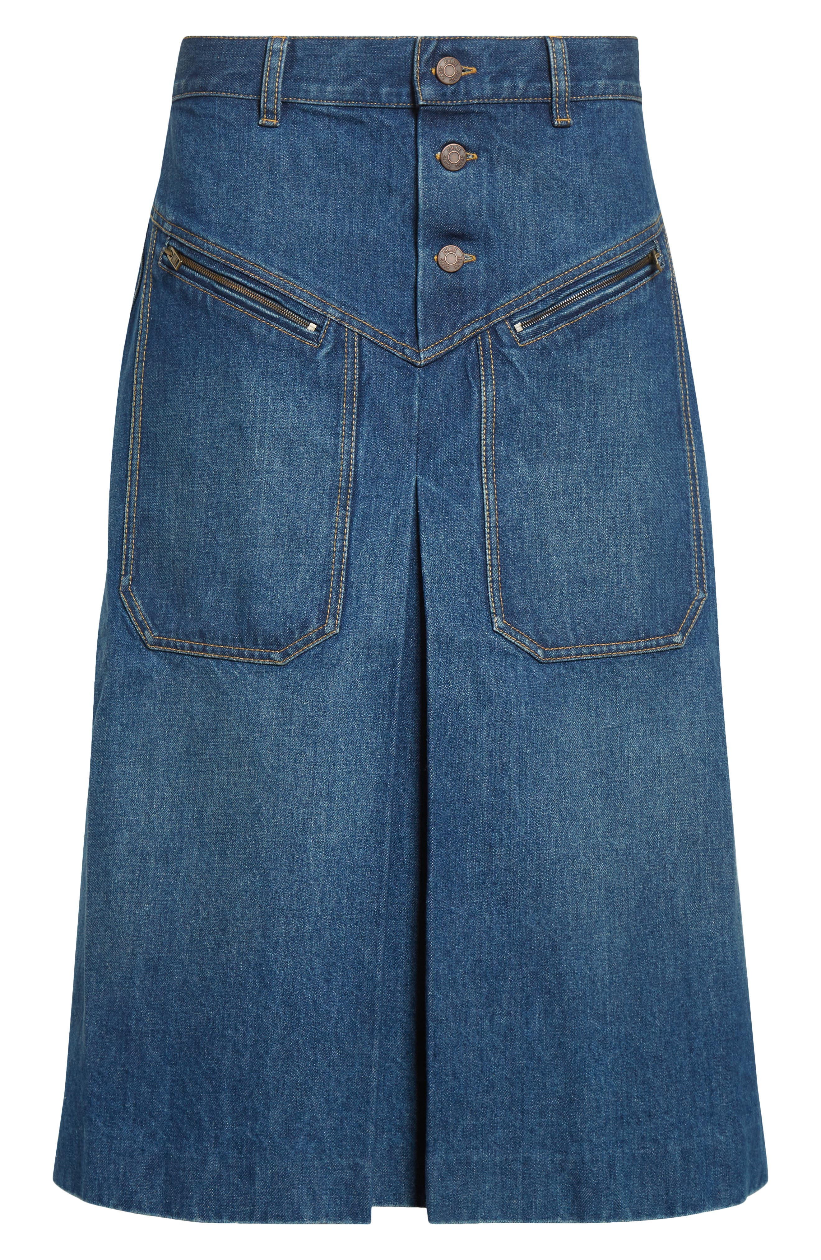 Chloé Broken Blue Denim Skirt in Hazy Blue at Nordstrom - 6