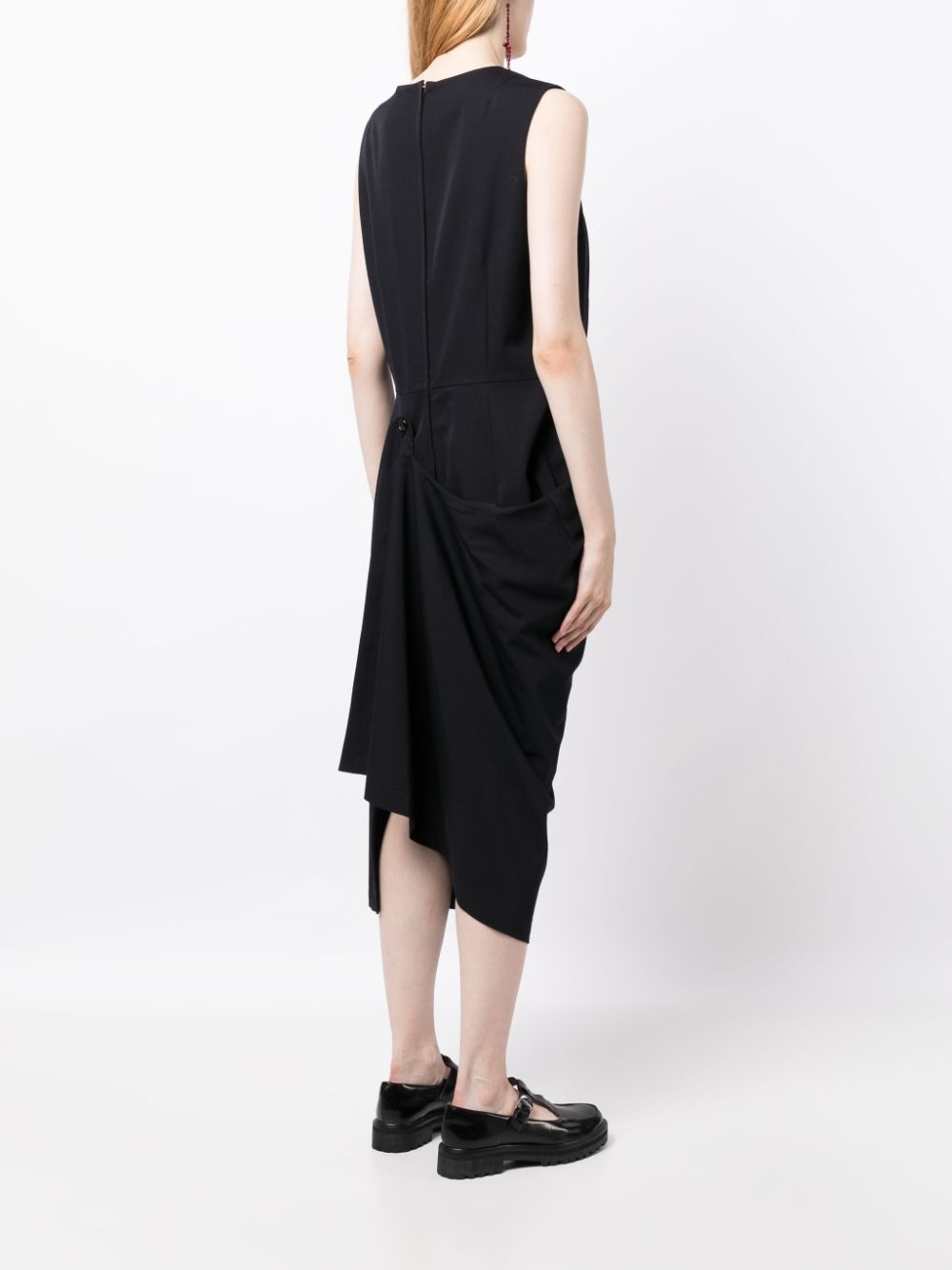 round-neck sleeveless midi dress - 4