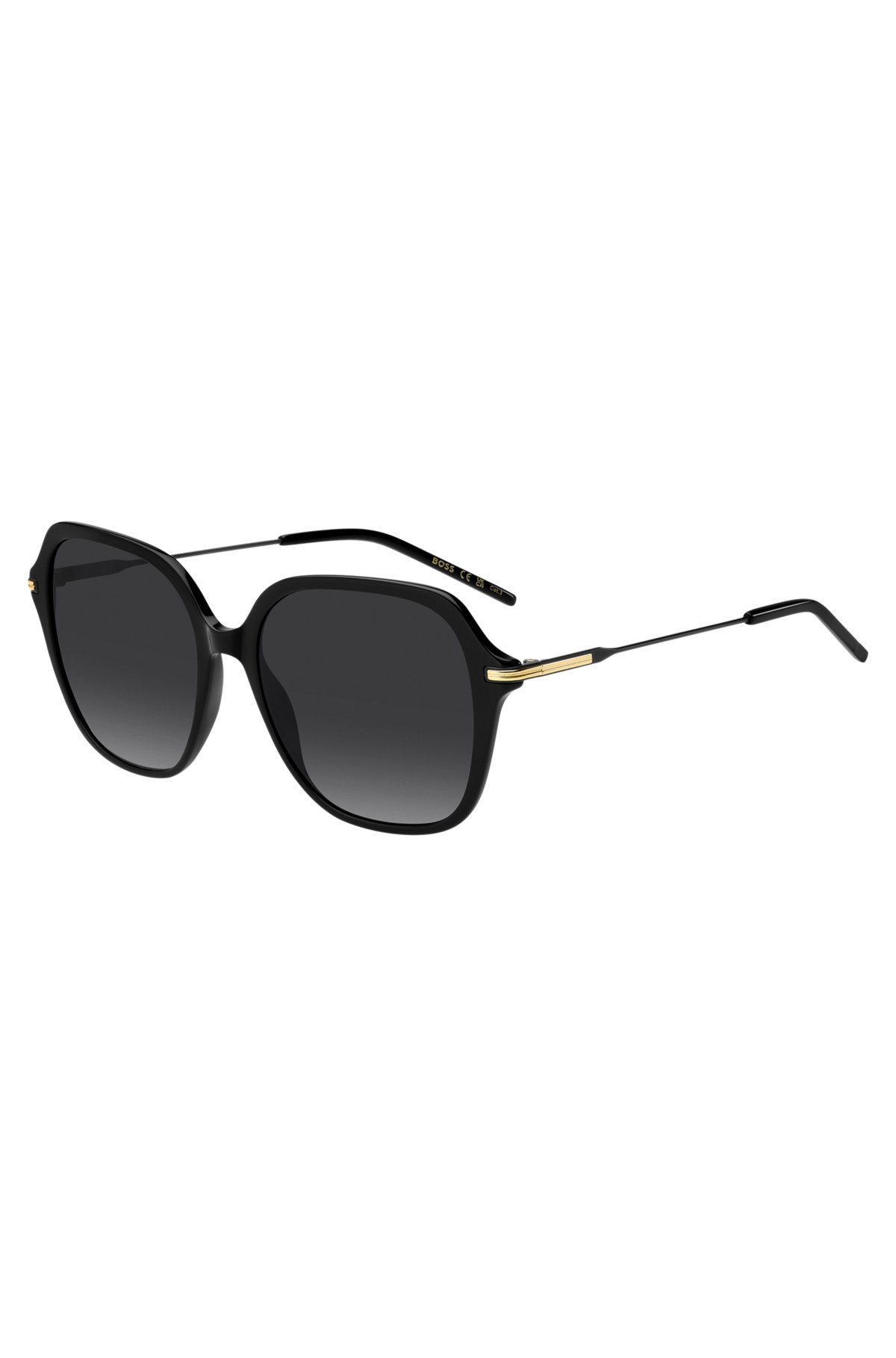 DOUBLE-BRIDGE SUNGLASSES WITH METAL-ACETATE TEMPLES - 1