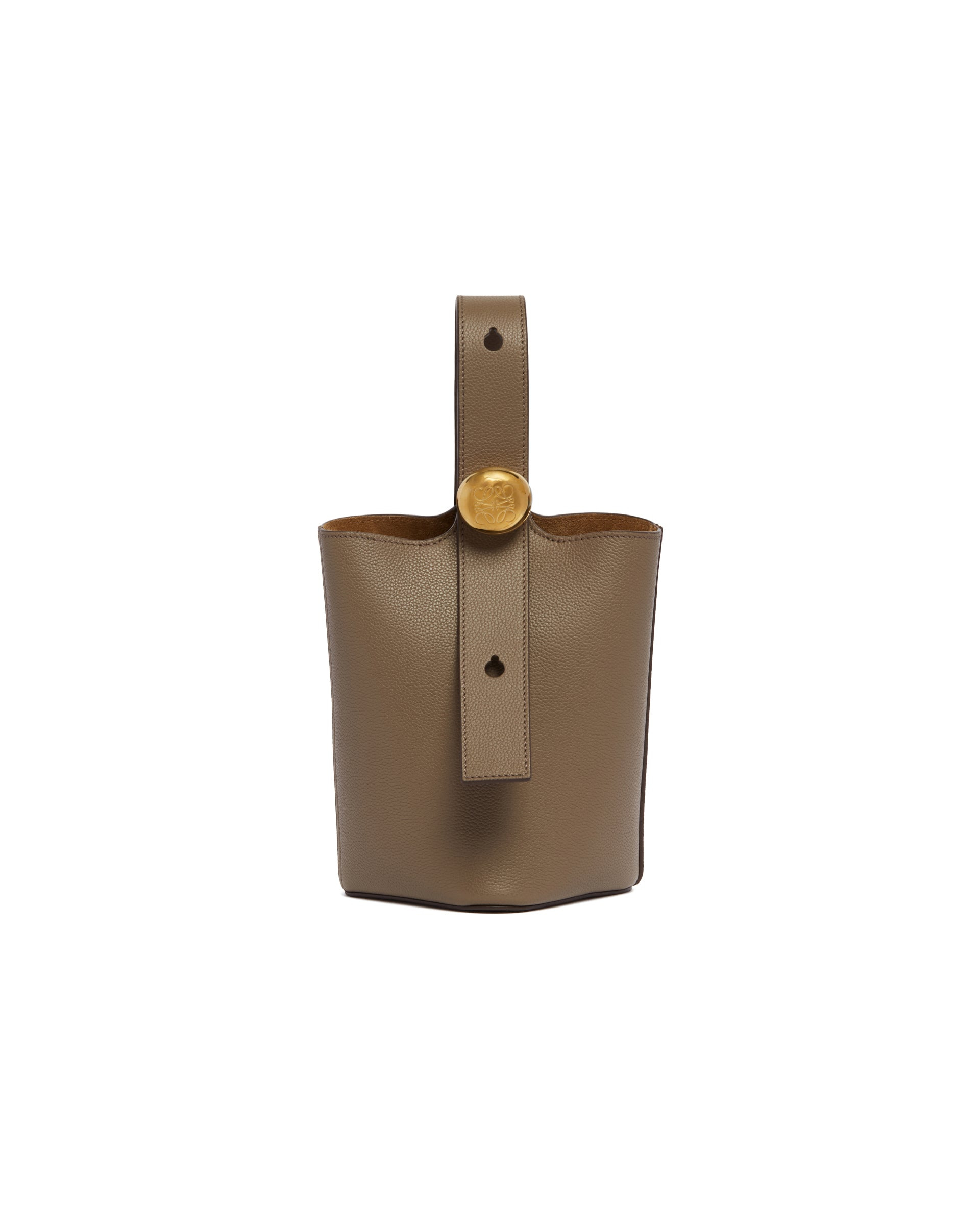 Beige Mini Pebble Bucket Bag - 3