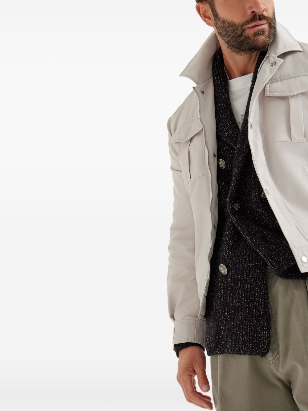 padded flap-pocket jacket - 4
