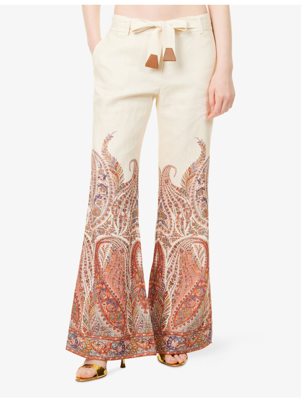 Rhiannon Flared Linen Trousers - 3