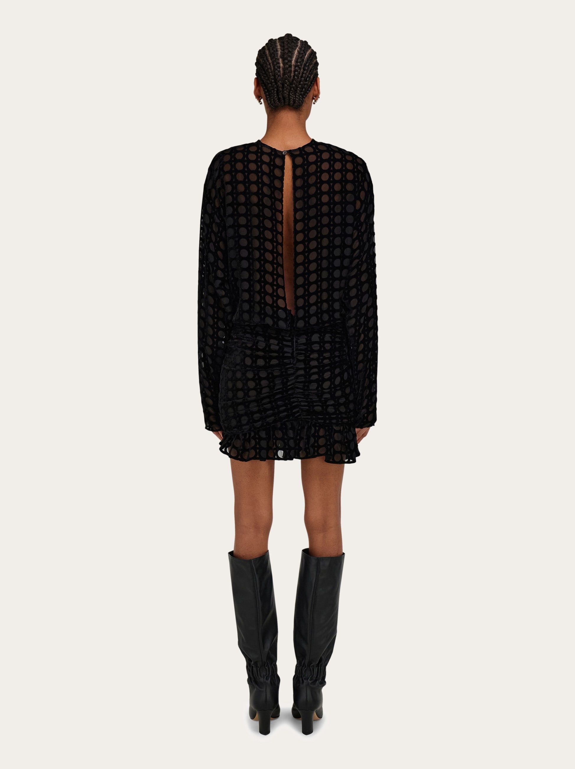 Devoré velvet mini dress - 4
