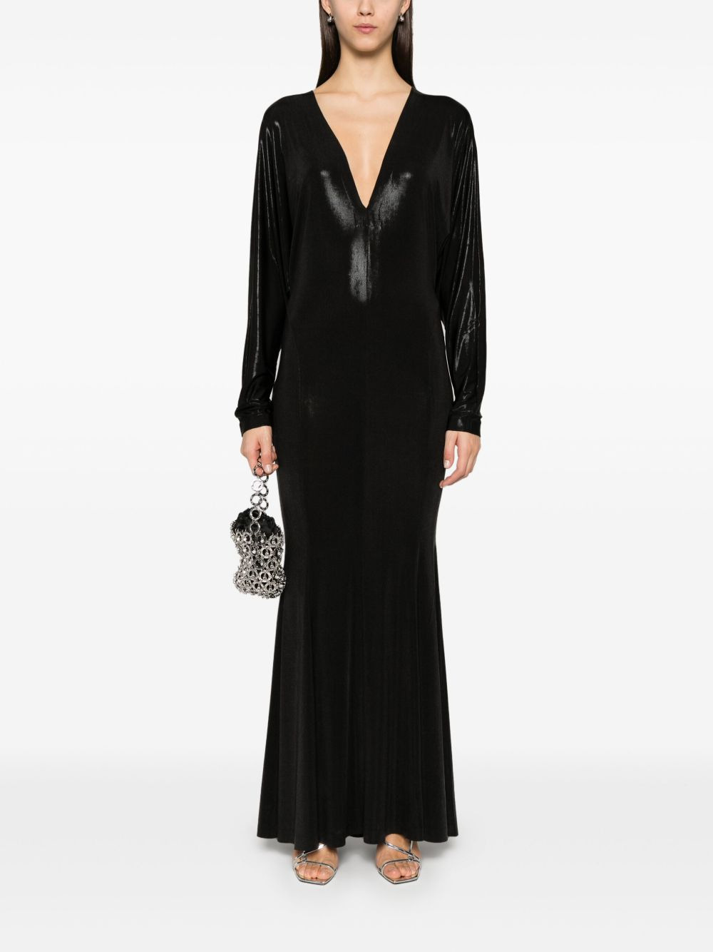 V-neck fishtail dress - 2