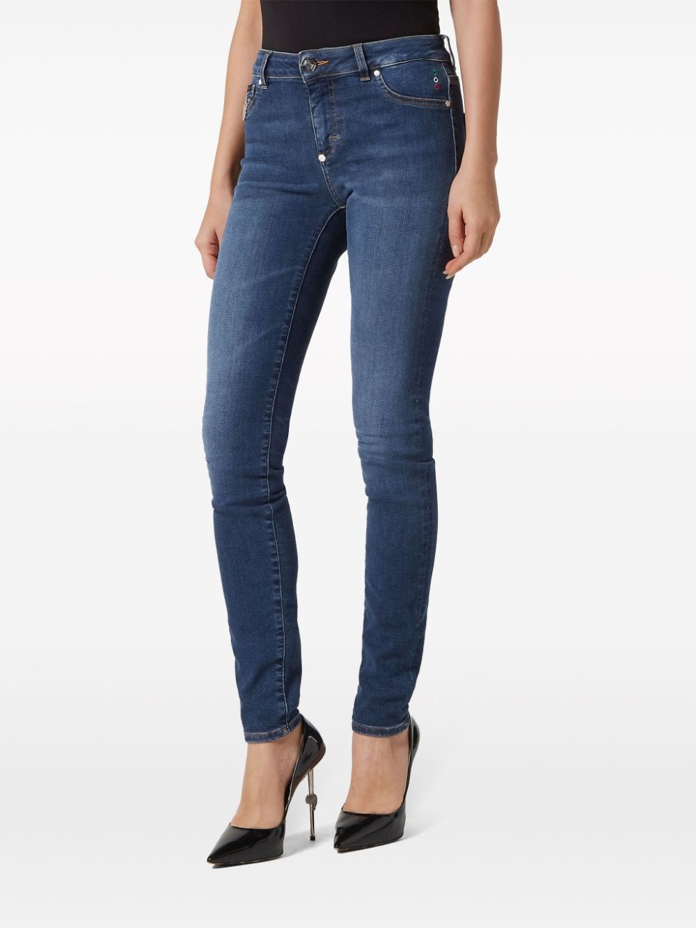 logo-appliquÃ© skinny jeans - 3
