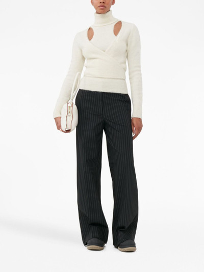 GANNI pinstripe-pattern wide-leg trousers outlook