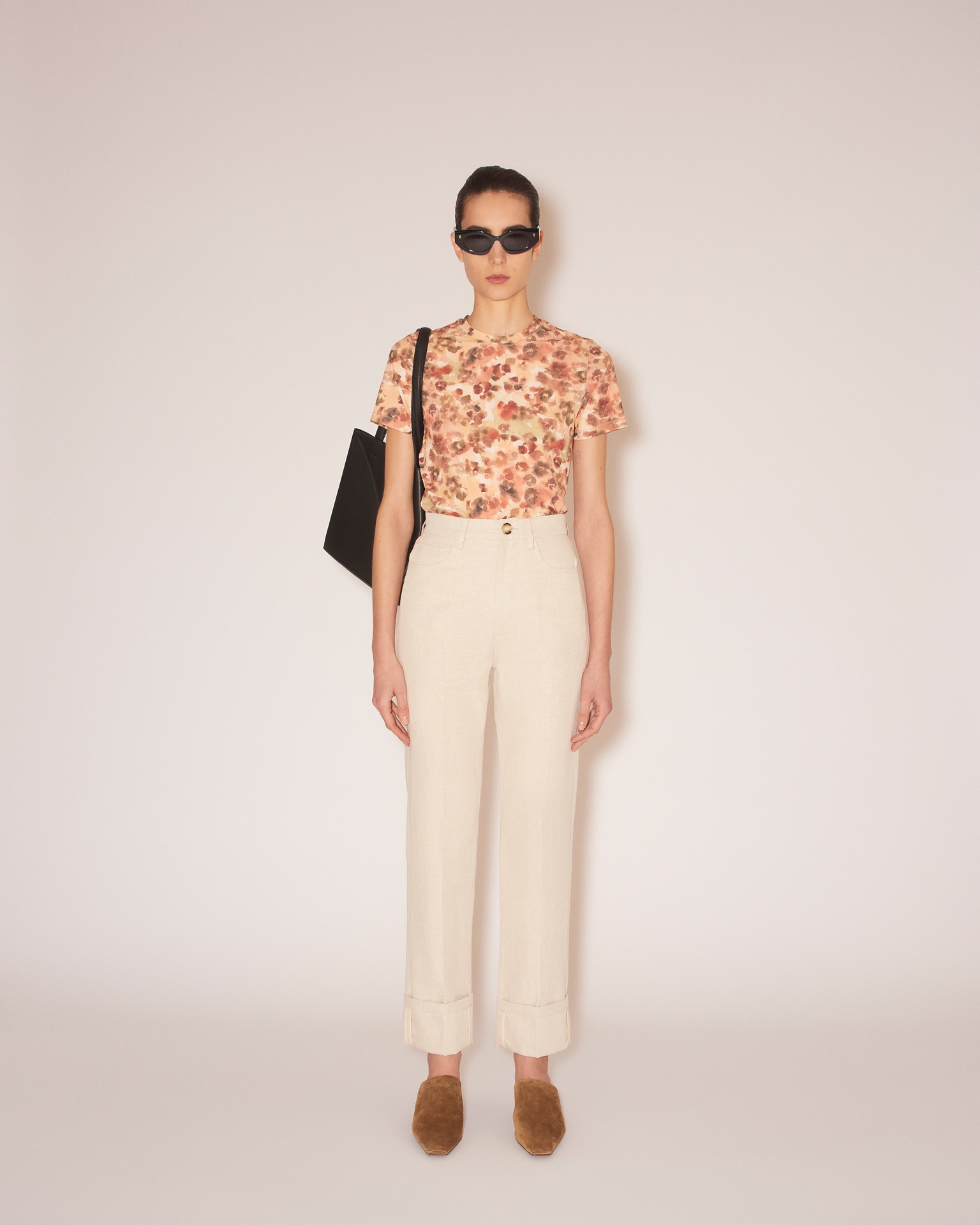 LOUA - Cotton-linen twill straight-leg pants - Natural - 2
