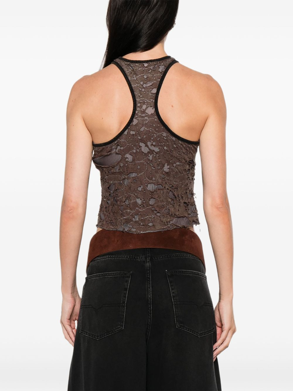 distressed halterneck top - 4