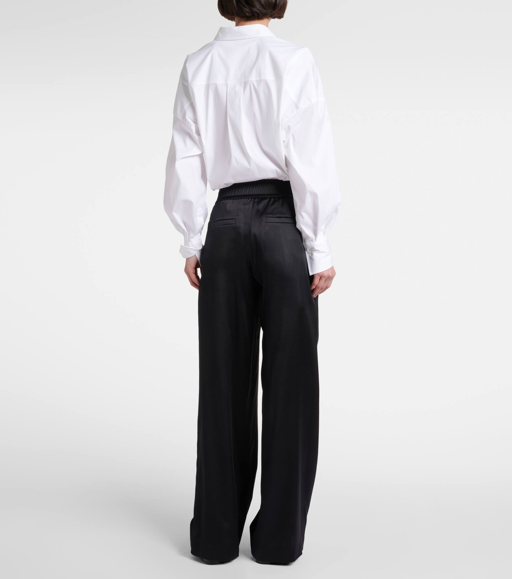 Silk-blend wide-leg pants - 3