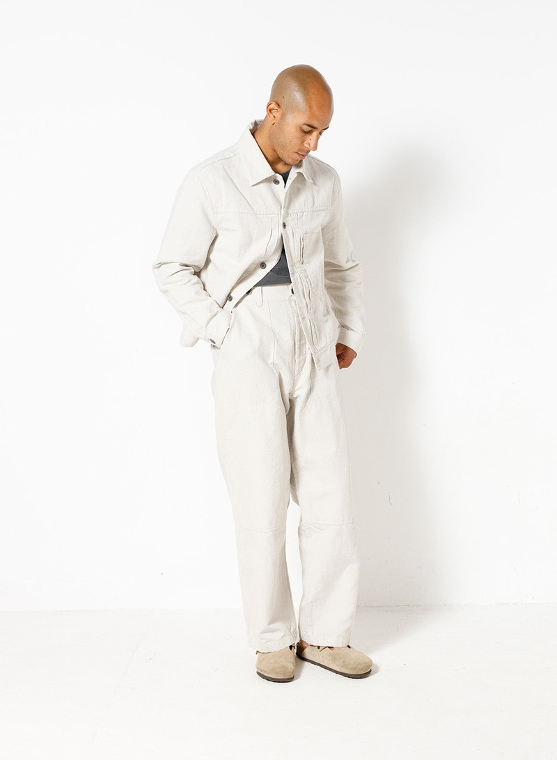 Japanese Type 1 Jacket Cotton Linen in Off White 3