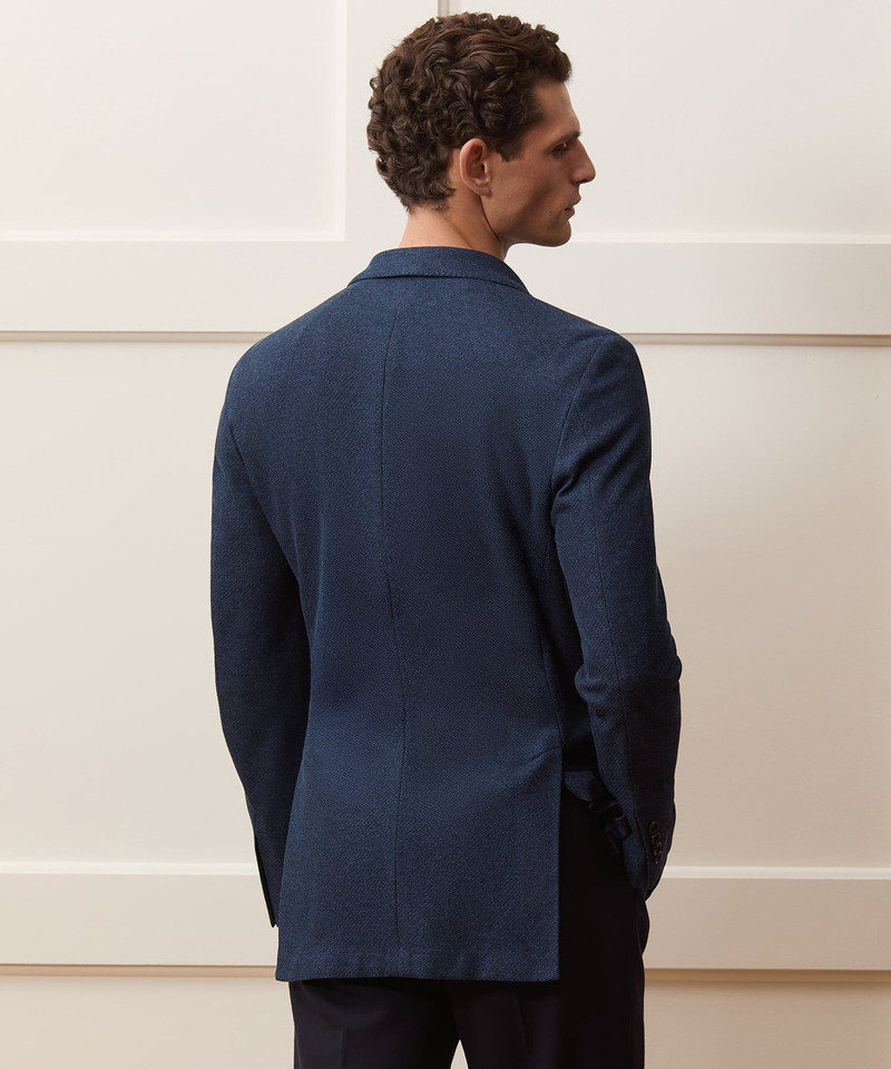 Italian Double-Breasted Knit Pique Sport Coat 5