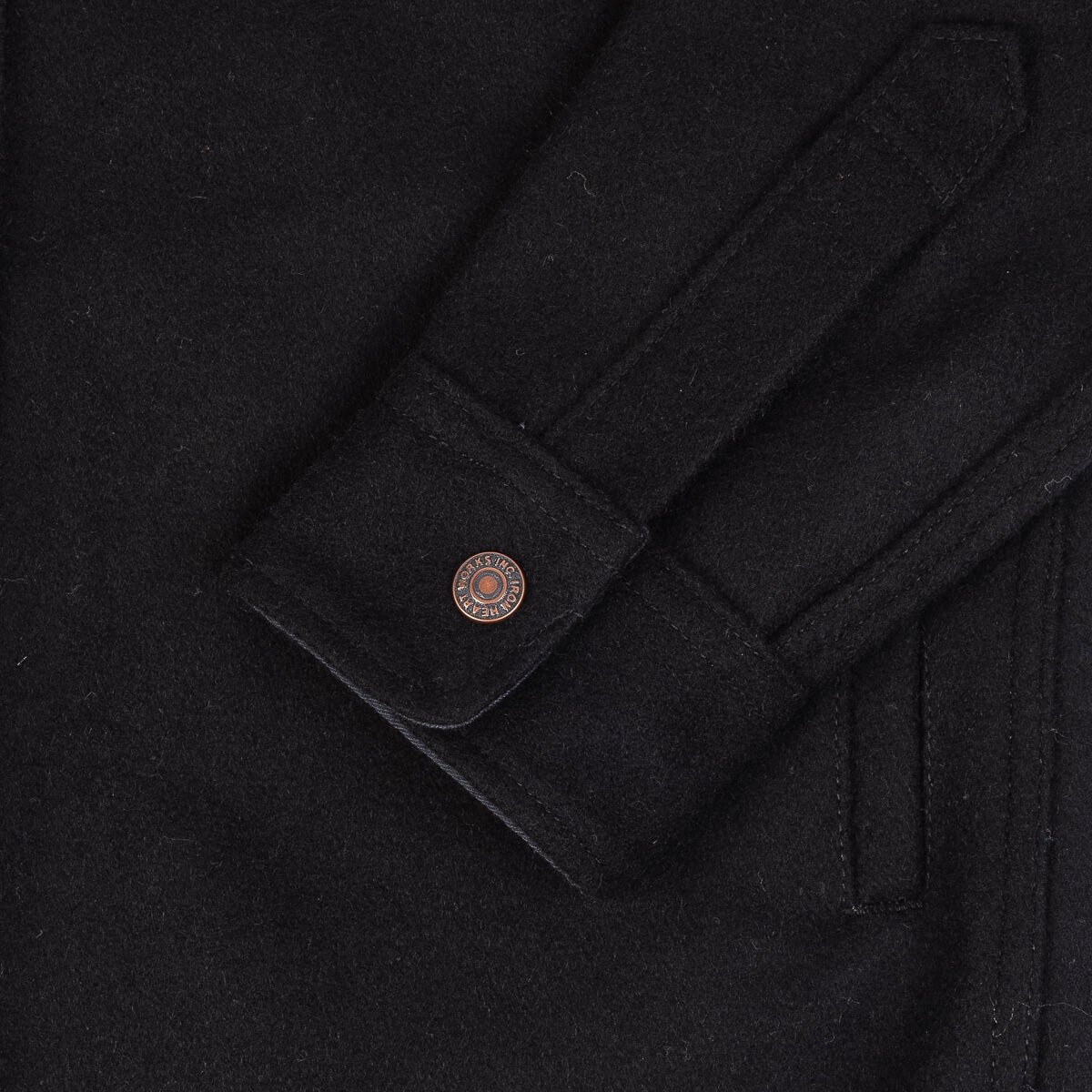 IHSH-306-BLK Melton Wool C.P.O Shirt - Black - 7