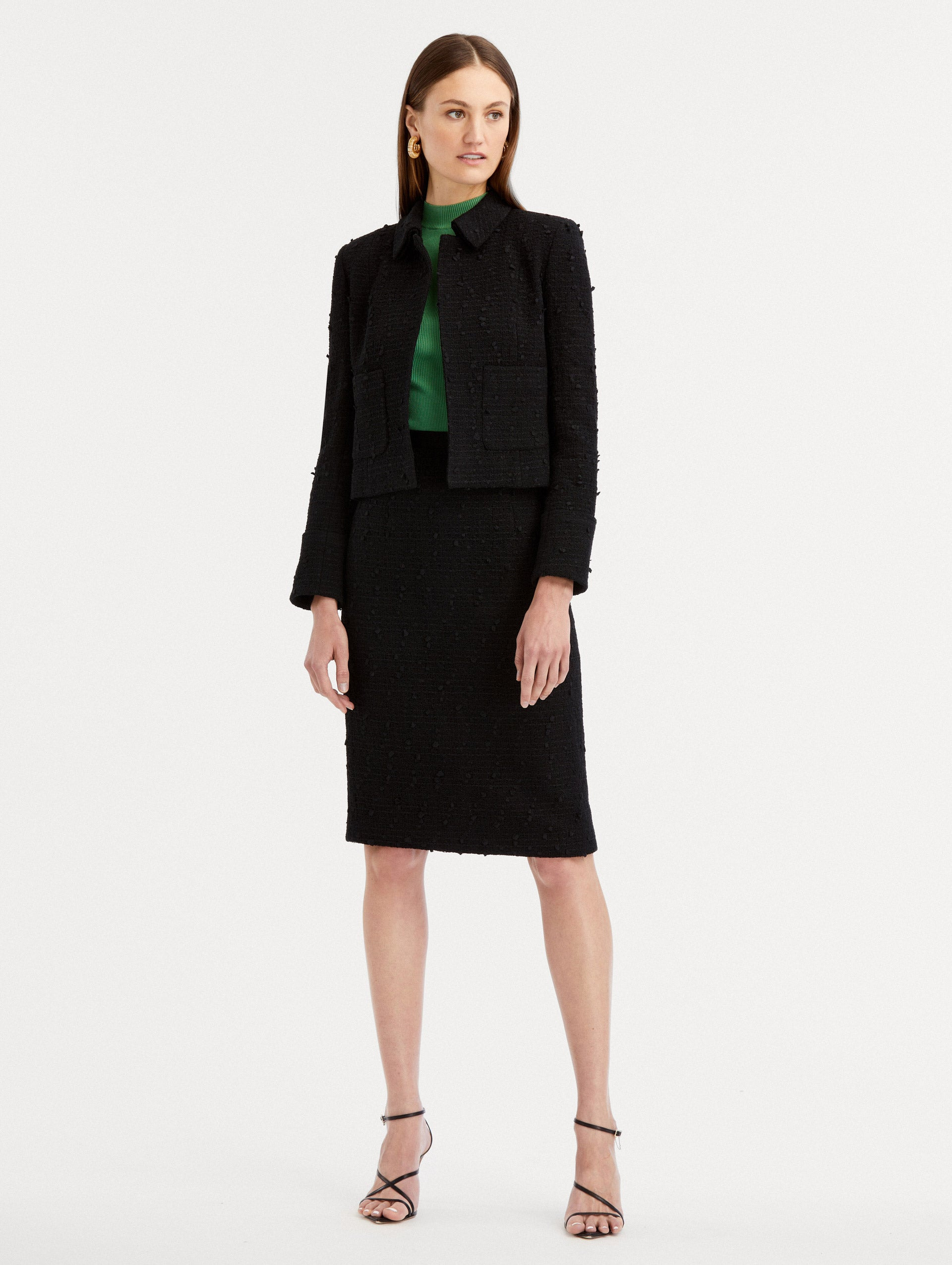 RIBBON TWEED PENCIL SKIRT - 5