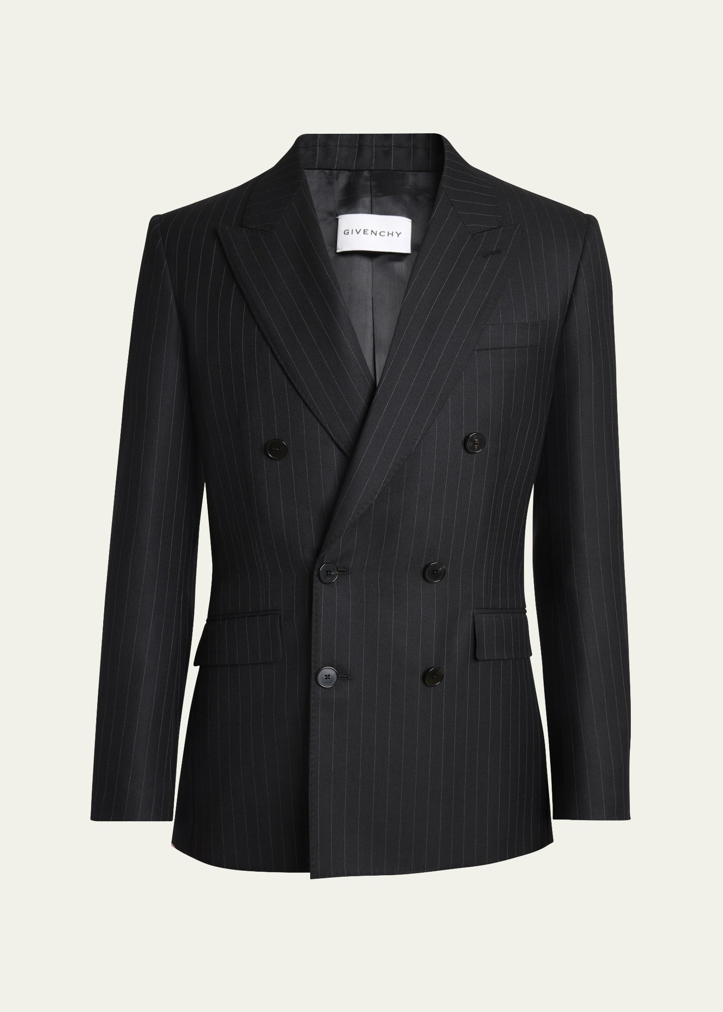 Men's Double-Breasted Pinstripe Sport Coat - 1