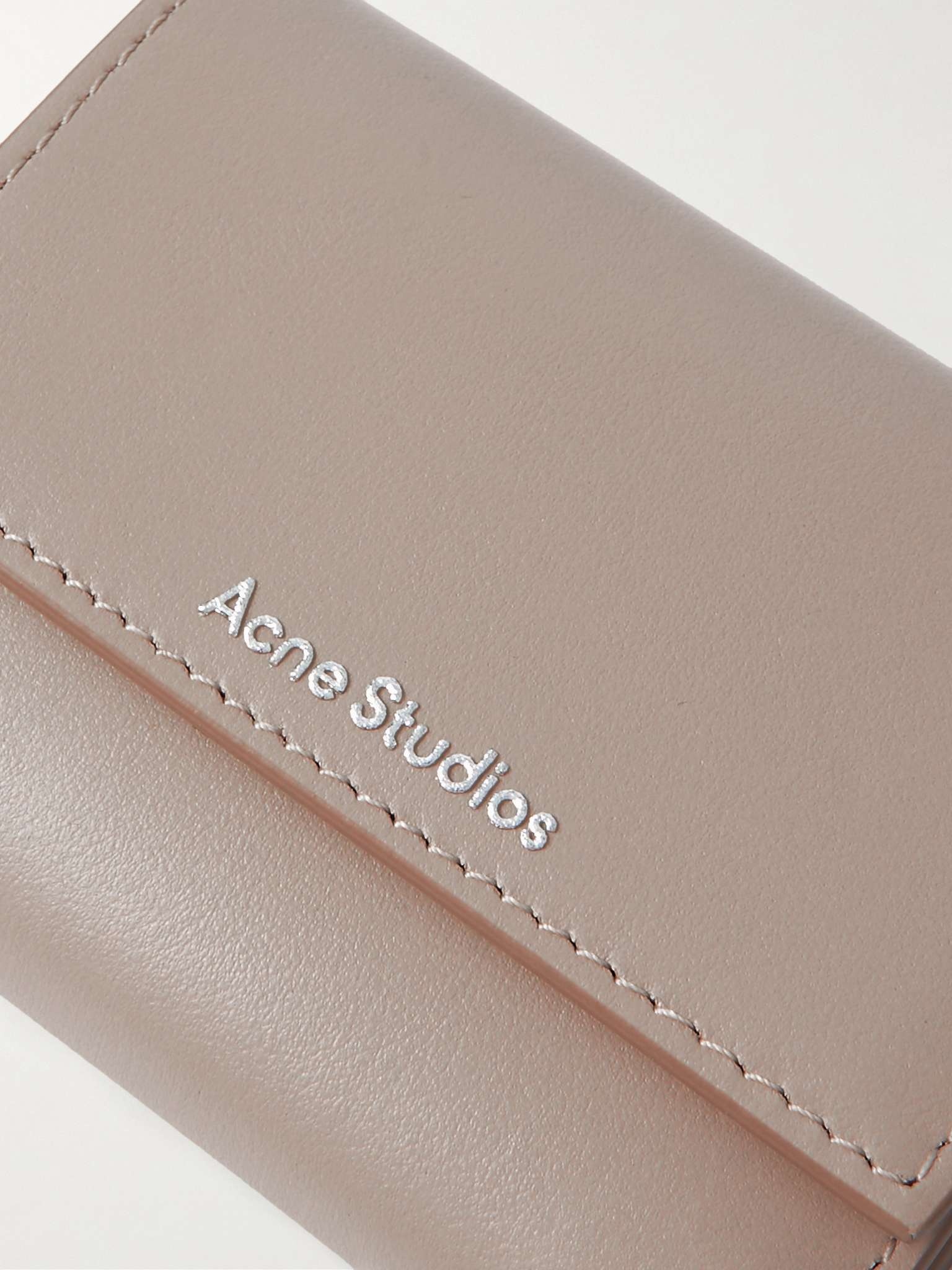 Logo-Print Leather Trifold Cardholder - 4