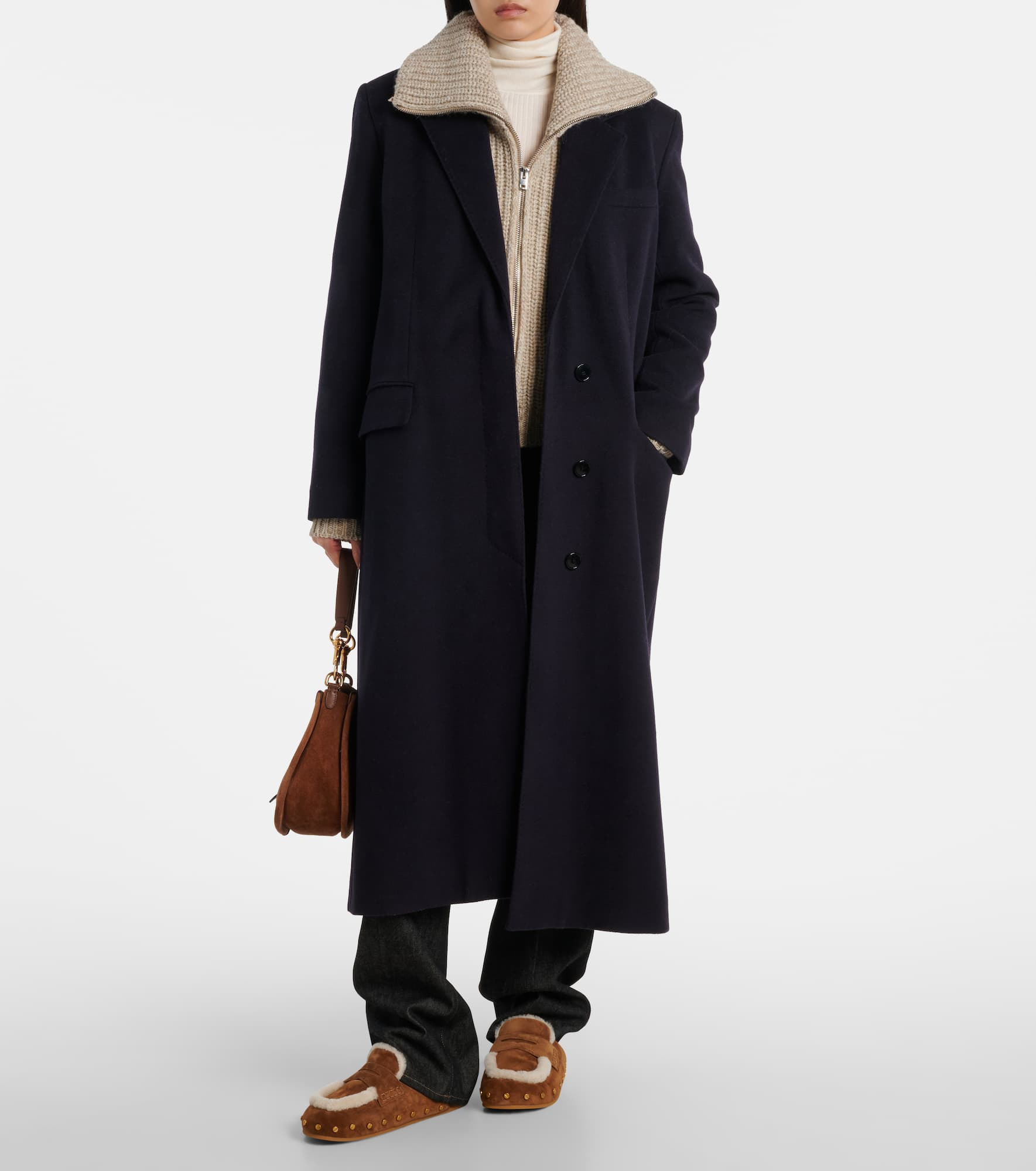 Fenix shearling-lined suede mules - 3