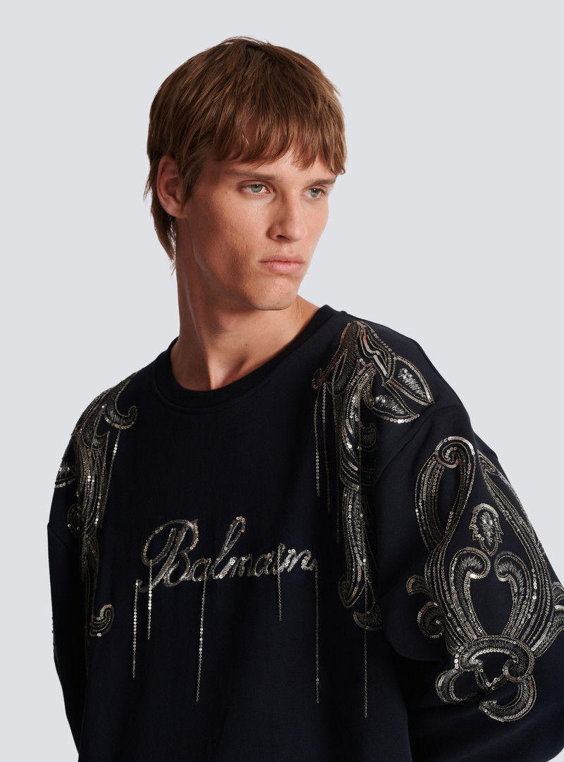 Balmain Signature chain embroidered sweater 7