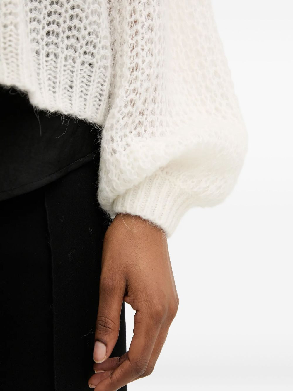 balloon-sleeve open-front cardigan - 5