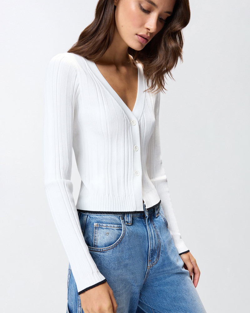 RIB-KNIT V-NECK CARDIGAN 6