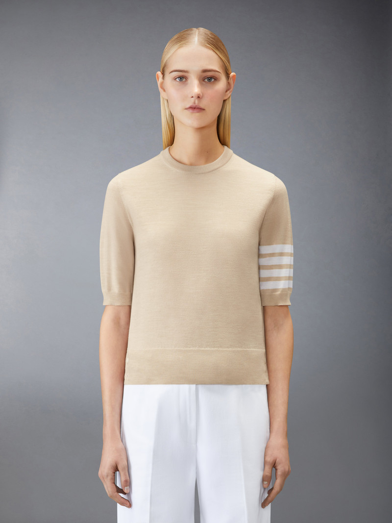 Thom Browne FINE MERINO WOOL 4-BAR TEE outlook