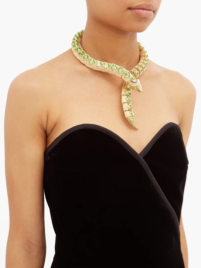 GUCCI Crystal-embellished snake necklace outlook