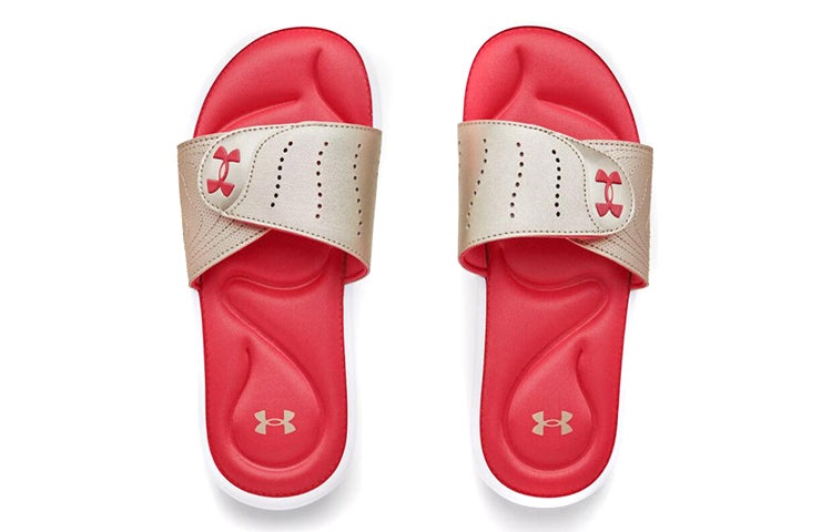 (WMNS) Under Armour Ignite 9 Slide 'White Metallic Faded Gold' 3022717-108 - 4