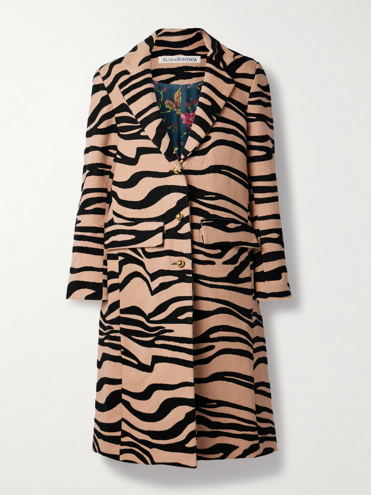 Captain Zebra-jacquard Cotton-canvas Coat - 1