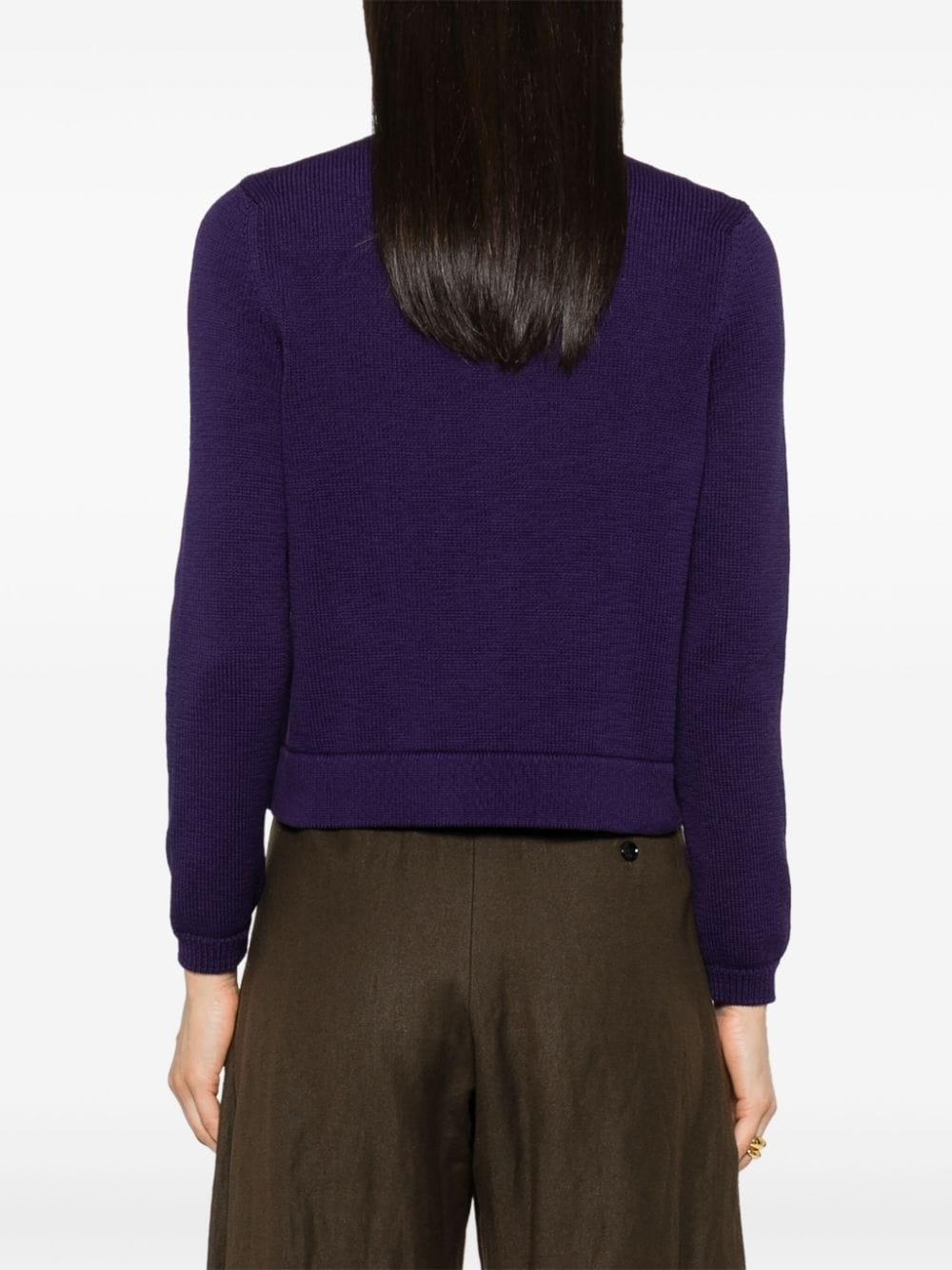 crew-neck cotton cardigan - 4