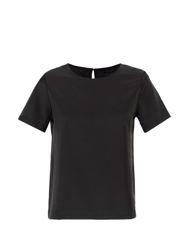 contrasting texture T-shirt 1