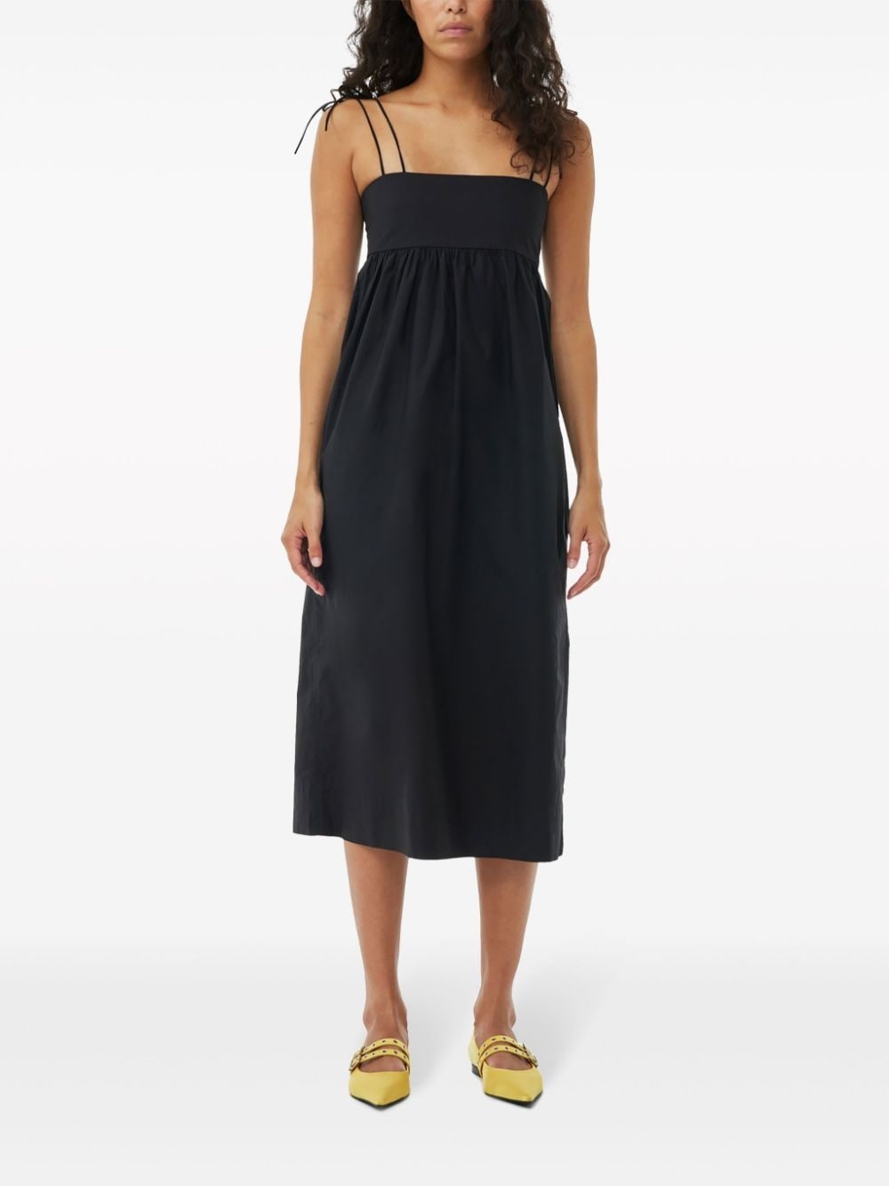 Cotton Poplin String Midi Dress - 2