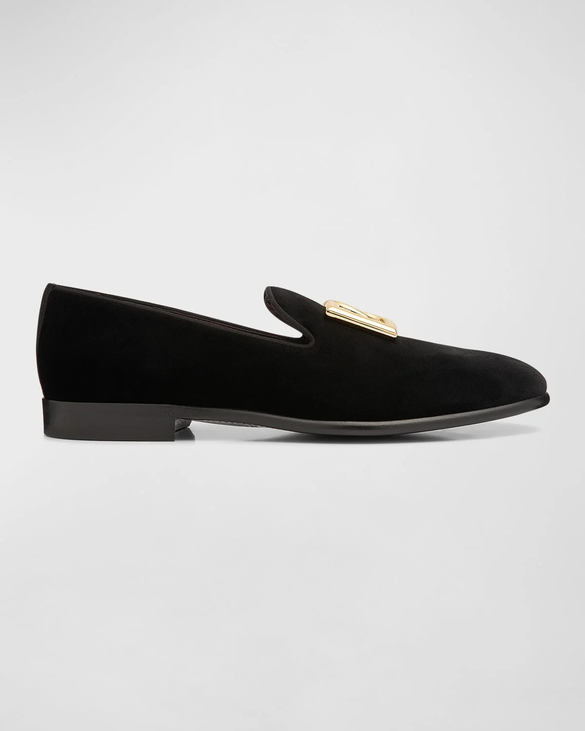 Men's Logo Velvet Dress Loafers - 1