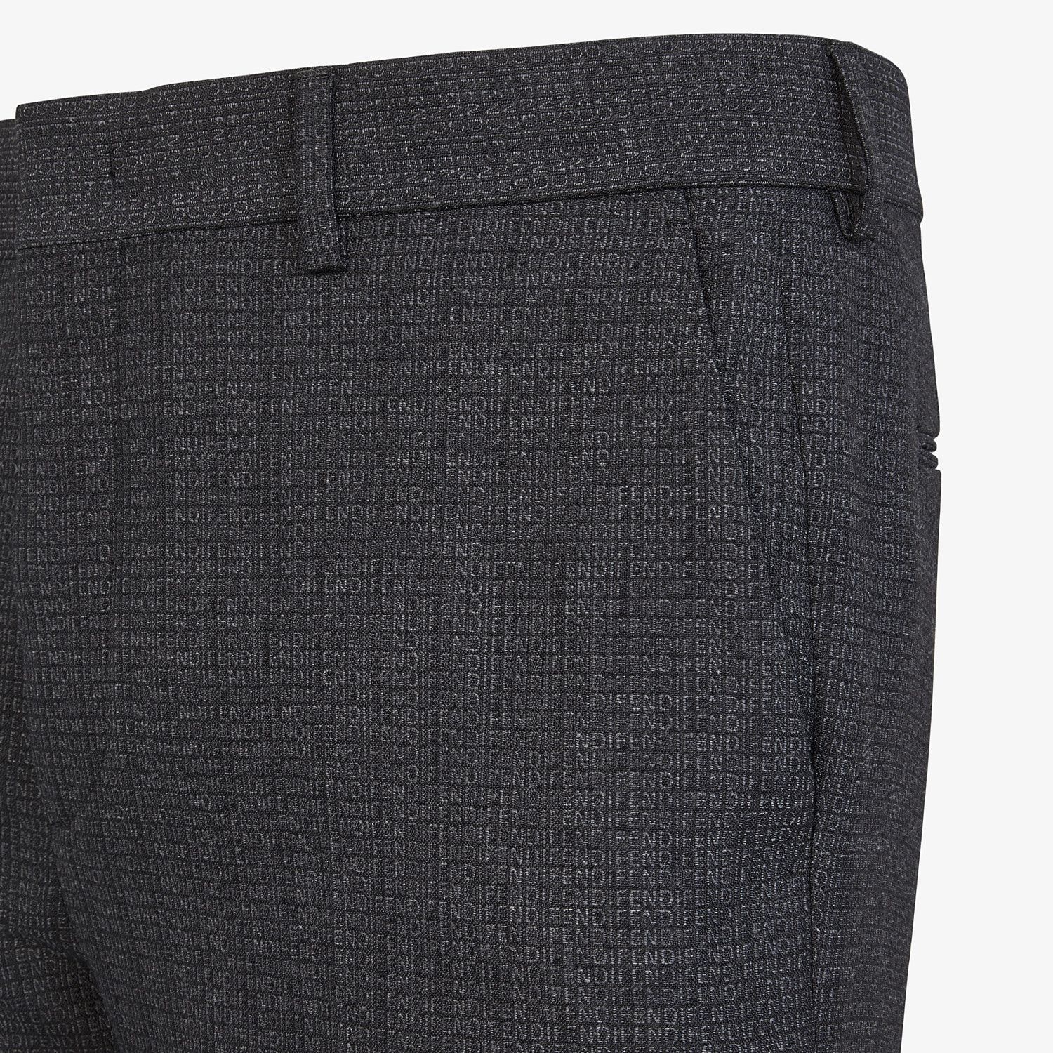 Pants in black cotton, silk and wool - 3