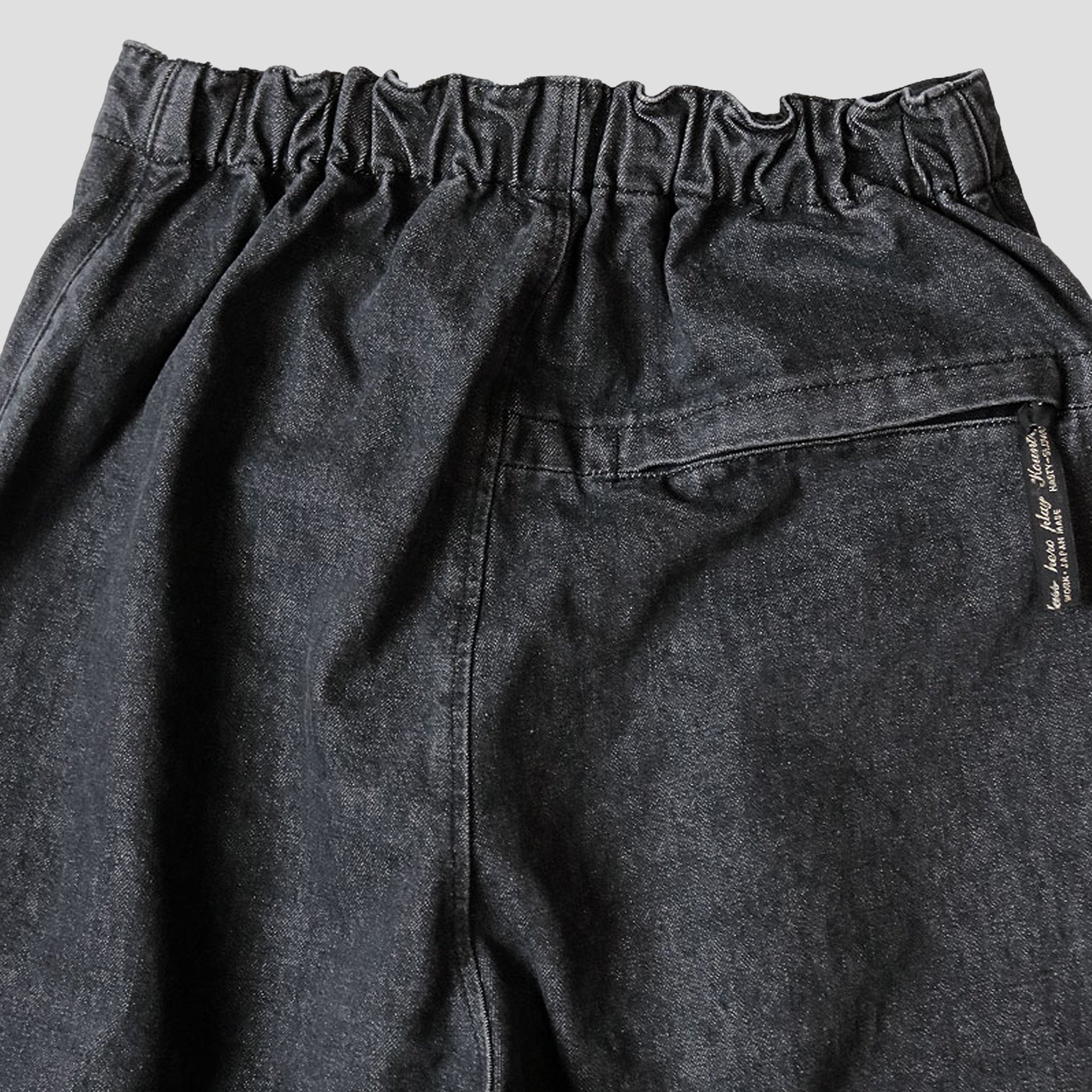 14oz CHARCOAL DENIM BAGGY PANTS - 6