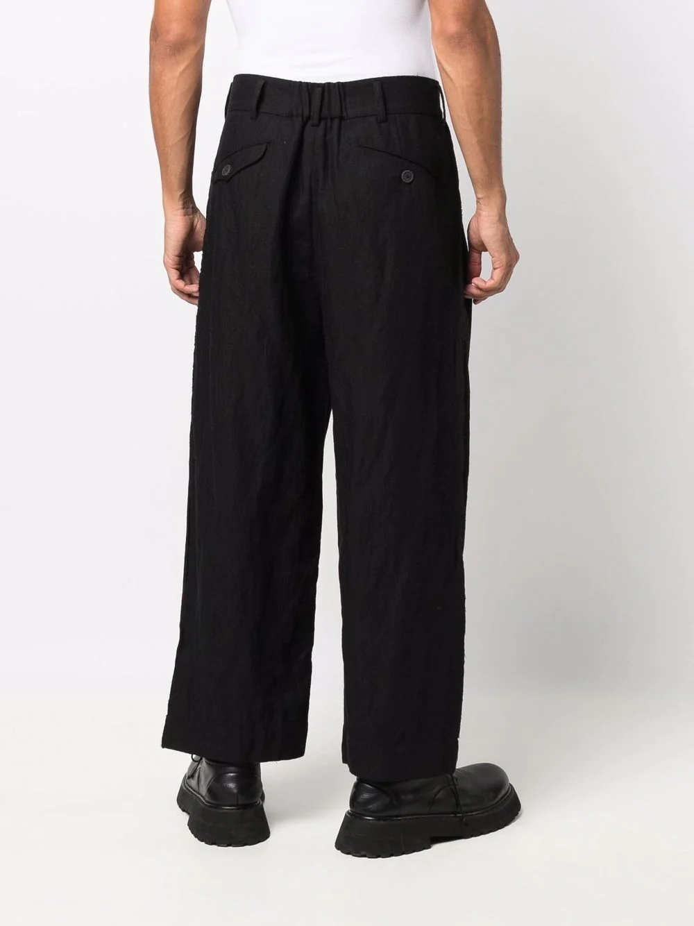 high-waisted straight-leg trousers - 4