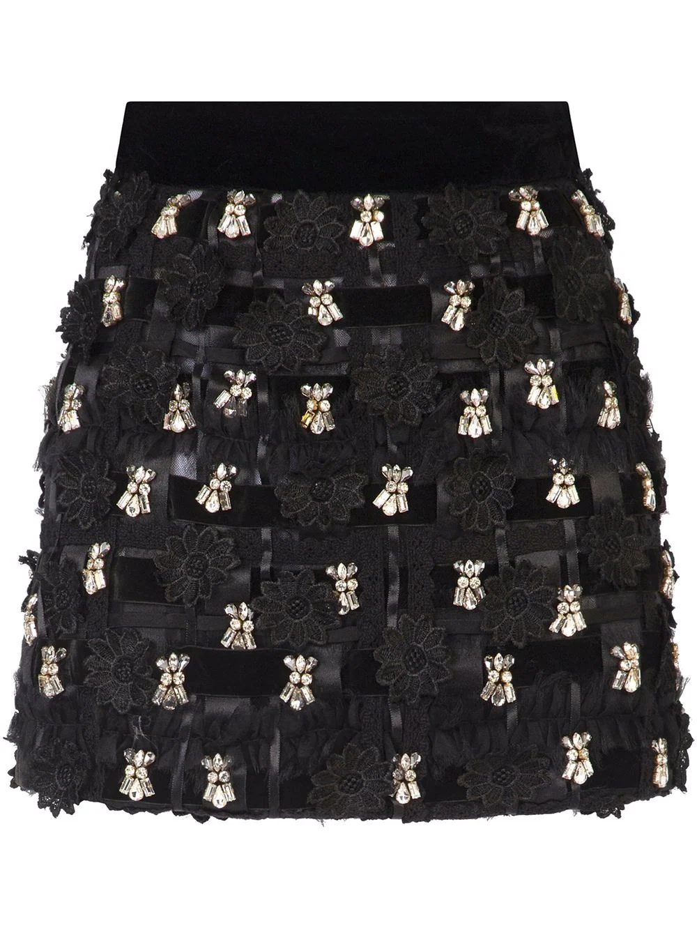 embellished A-line miniskirt - 1