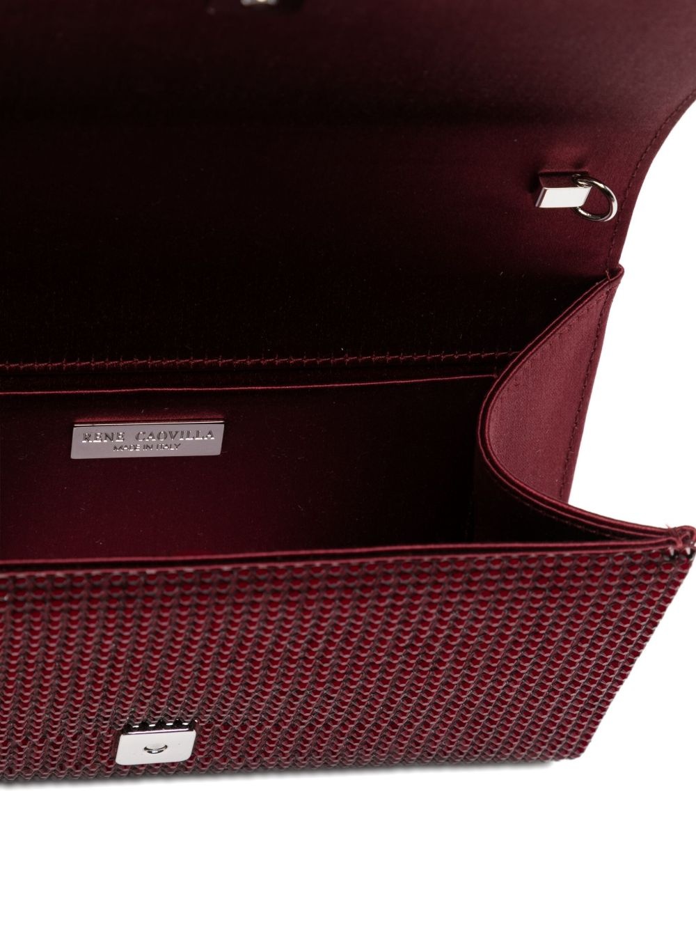 Aida crystal-embellished satin clutch - 5