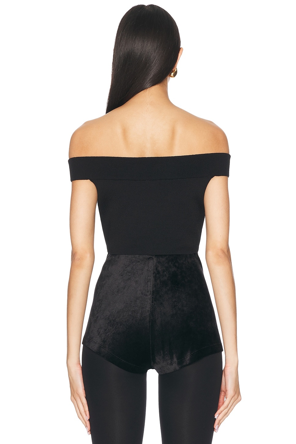 Boat Neck Double Collar Knit Crop Top - 3