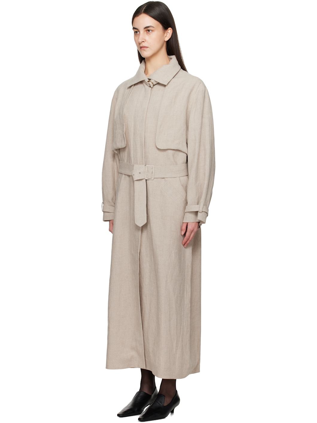 Beige Jocasta Trench Coat - 4