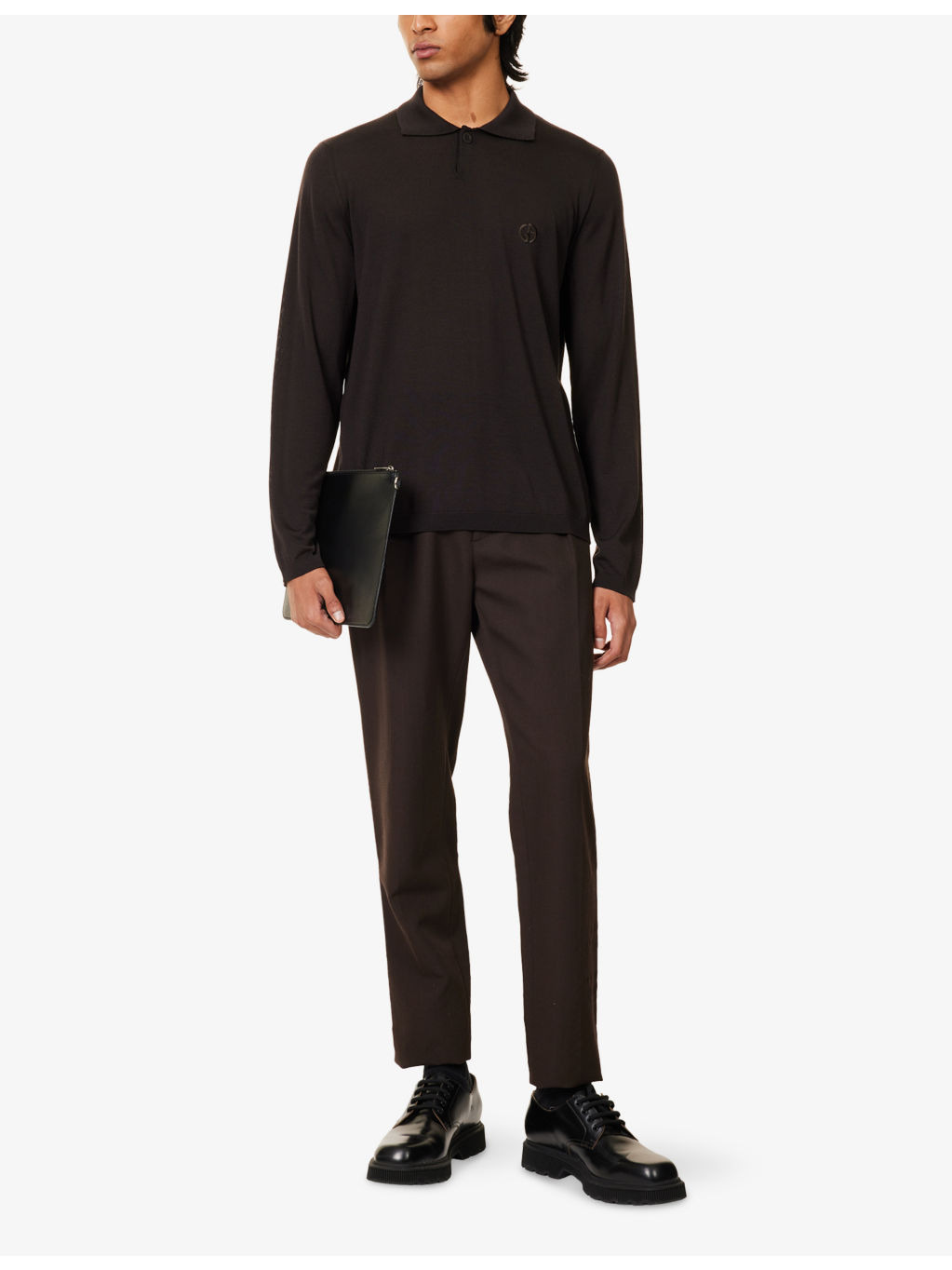 Logo-Embroidered Fine-Knit Wool Polo Shirt - 2