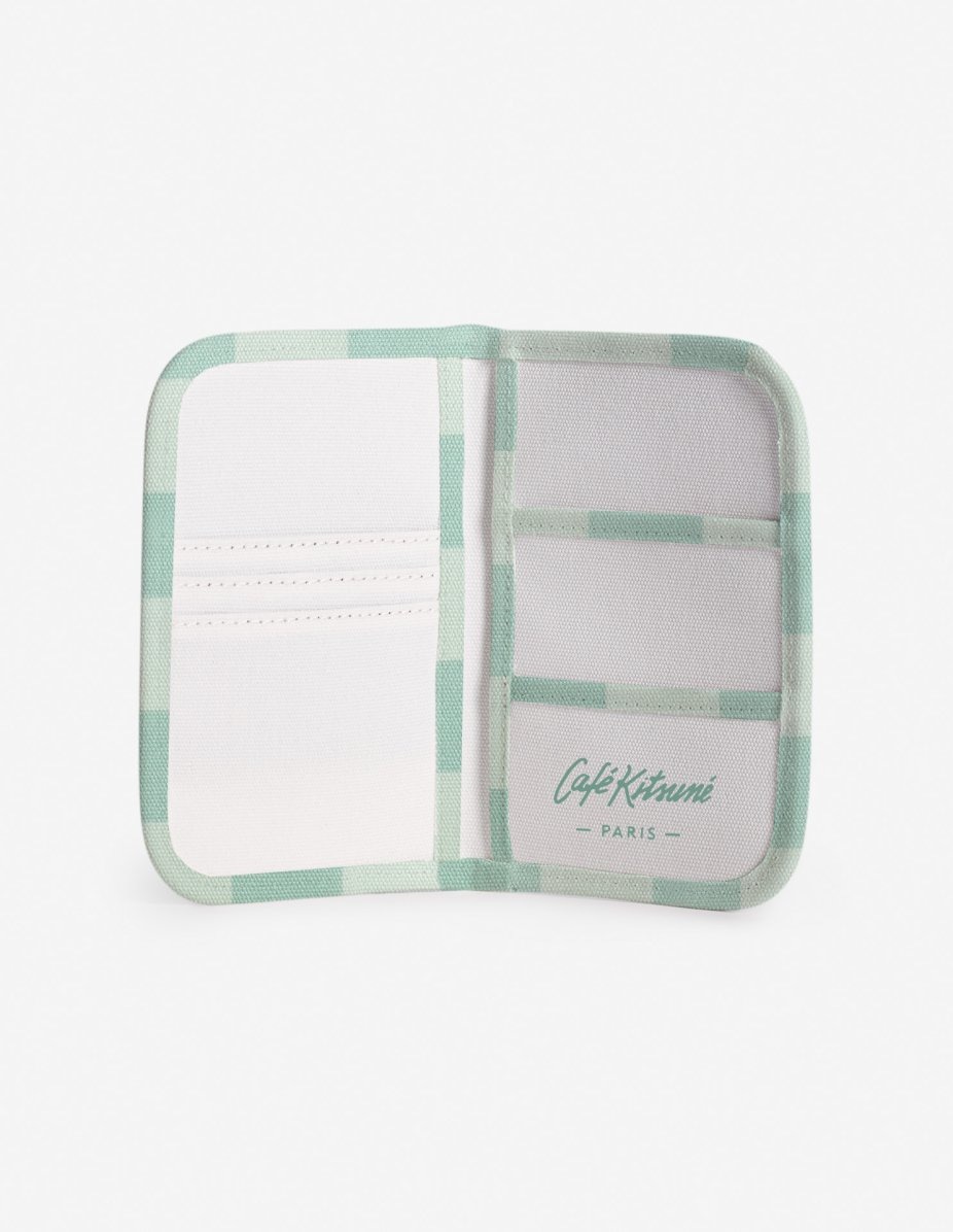 CAFE KITSUNE CHECKERBOARD PASSEPORT HOLDER - 2