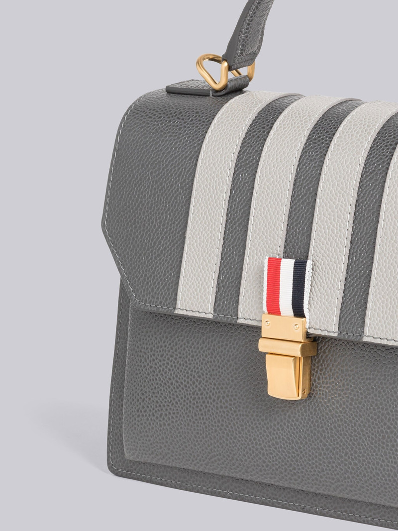 Thom Browne PEBBLE GRAIN LEATHER 4-BAR TOP HANDLE SMALL SCHOOL BAG outlook