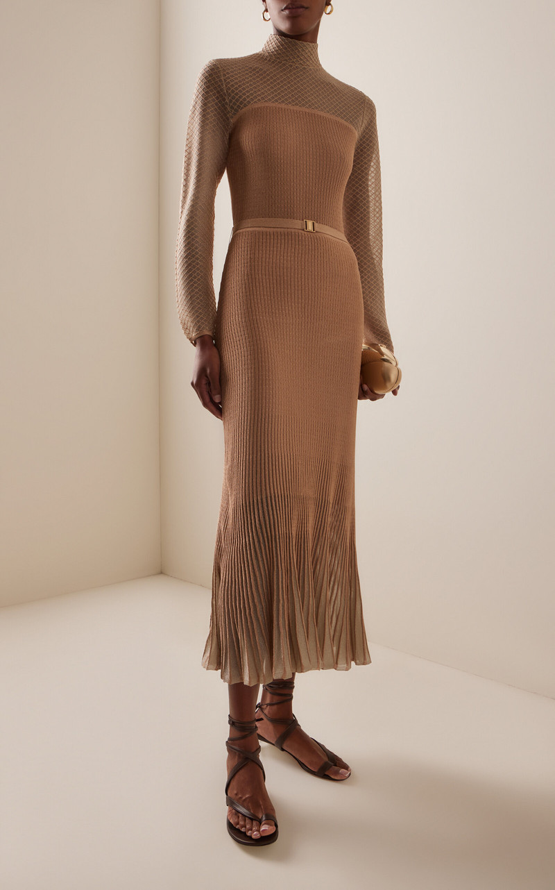 Hypnotic Metallic-Knit Midi Dress metallic 3