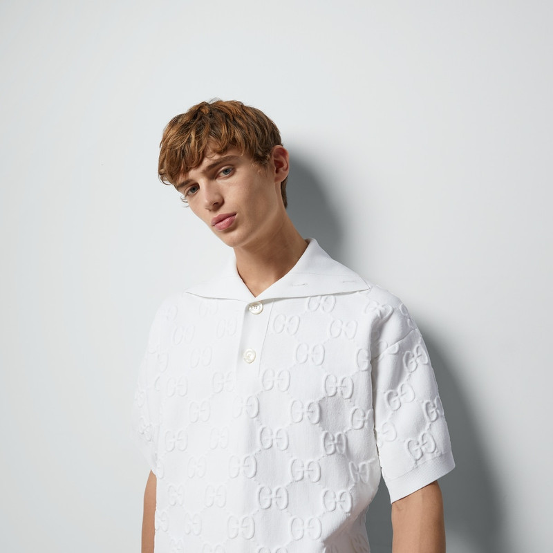 Viscose jacquard polo with GG 3