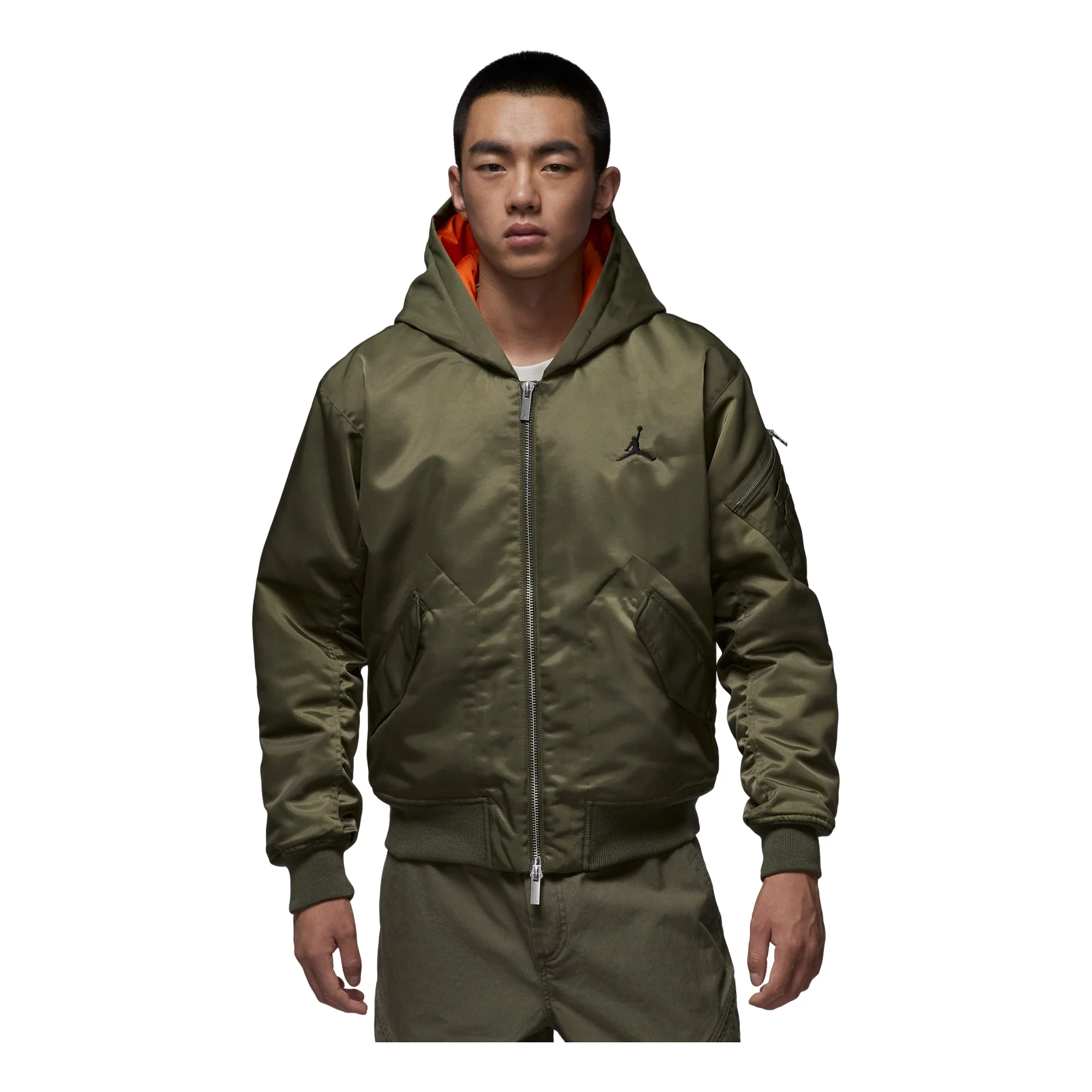 Air Jordan Renegade Flight Therma-Fit Hooded Jacket 'Medium Olive Starfish' HV0541-222 - 1