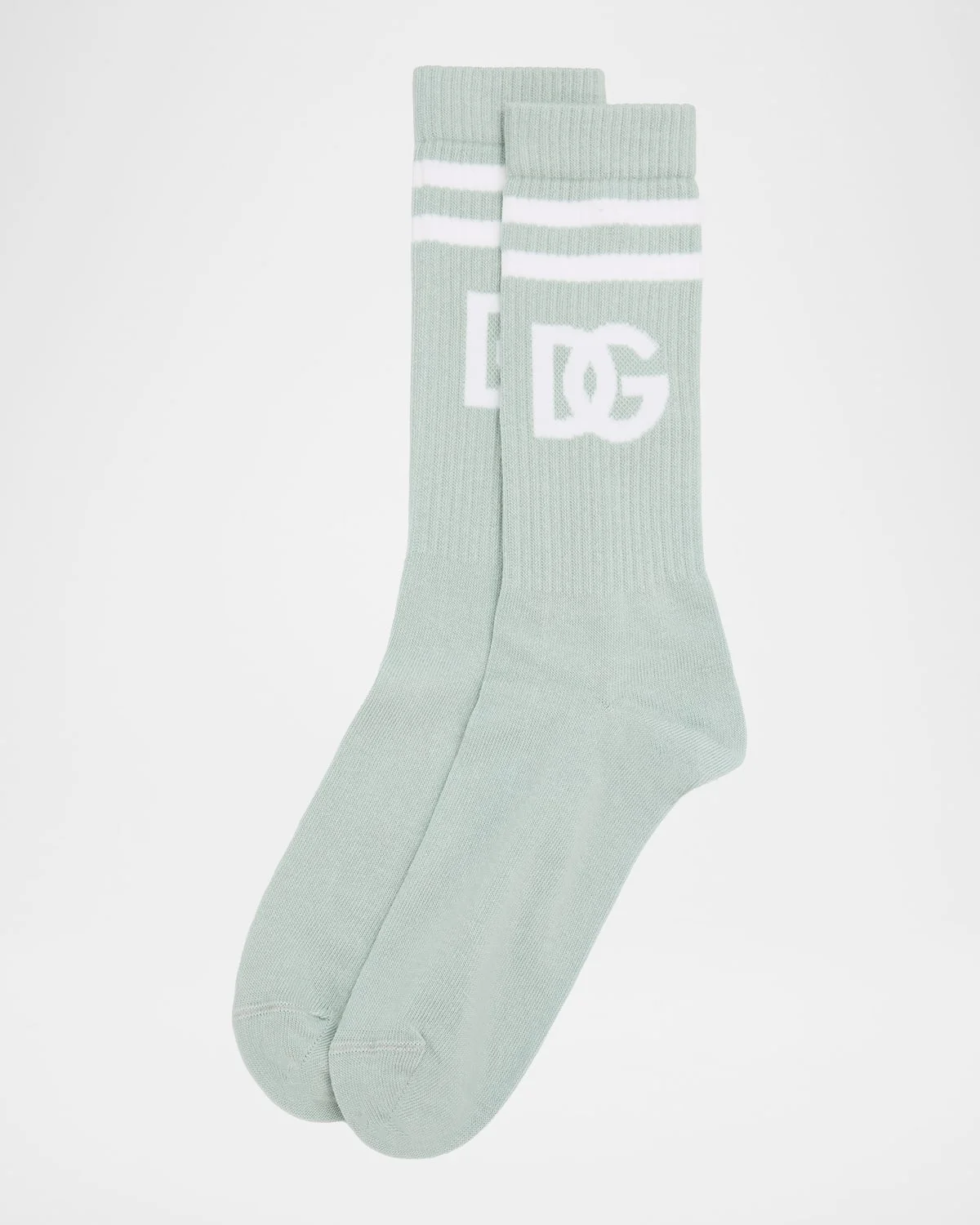Men's Monogram Stripe Ribbed Crew Socks - 1